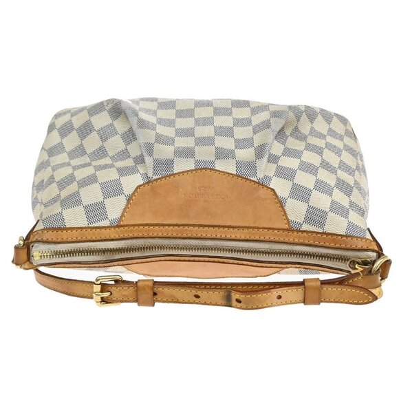 LOUIS VUITTON Siracusa PM Shoulder Bag Damier Azur Leather White N41113 84AA030 - Picture 6 of 16